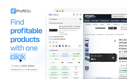 ProfitGo: Extension Chrome Terbaik untuk Arbitrase Amazon - Screenshot 1